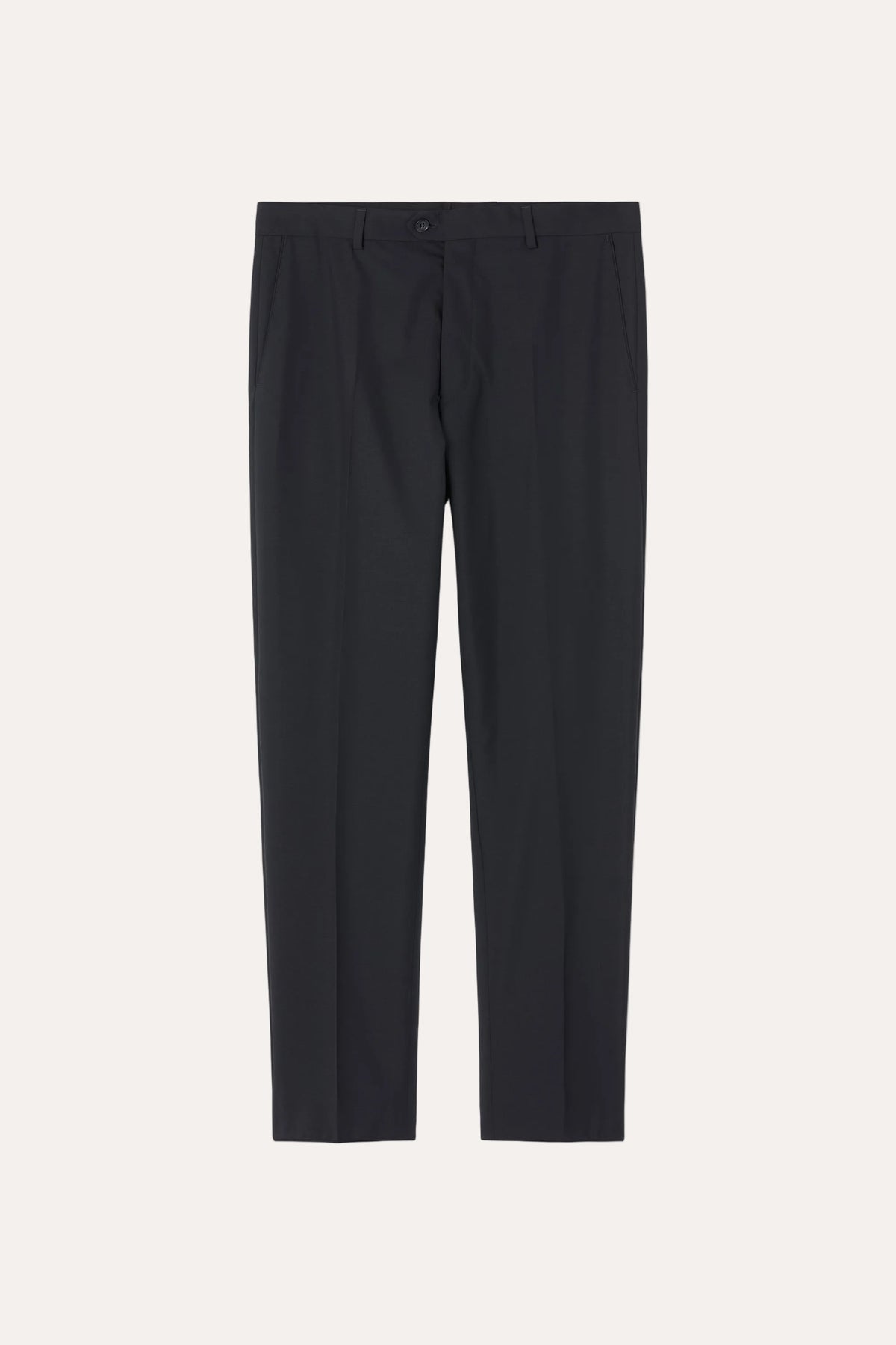 Denz Slim Fit Wool Trousers Navy