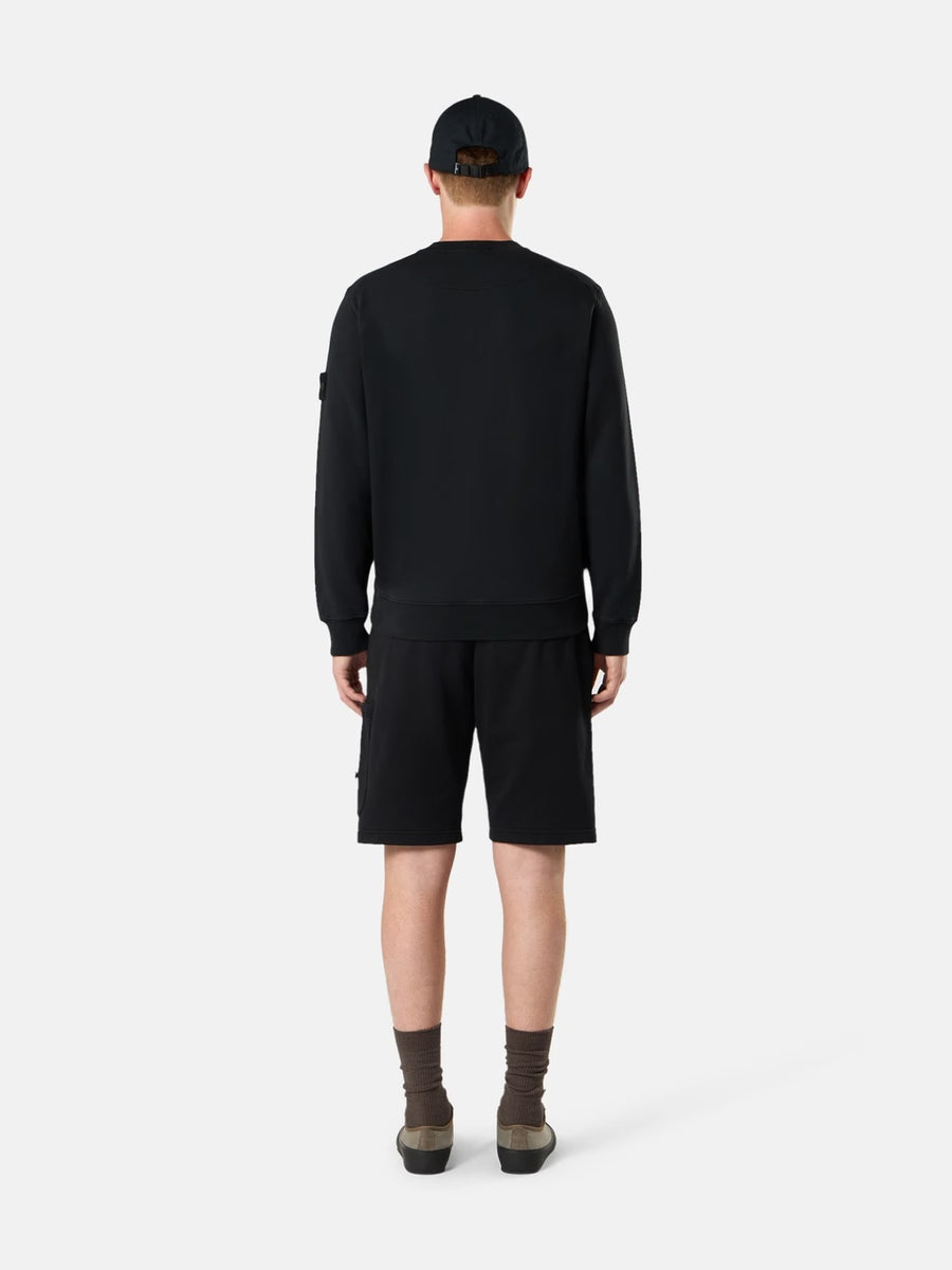 6100060 Organic Cotton Fleece Regular-fit Crewneck Black
