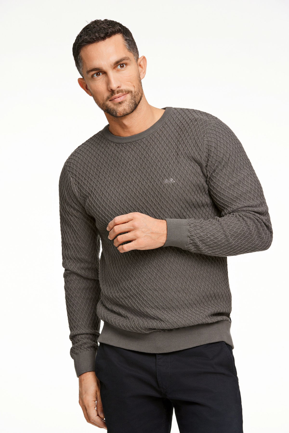 Cable Knit Jumper Dk Army