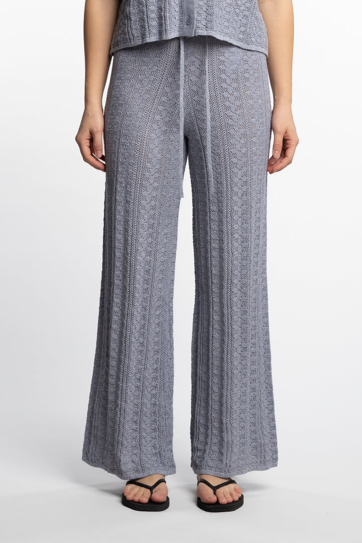 Kelp Crochet Trousers- Blue Mix