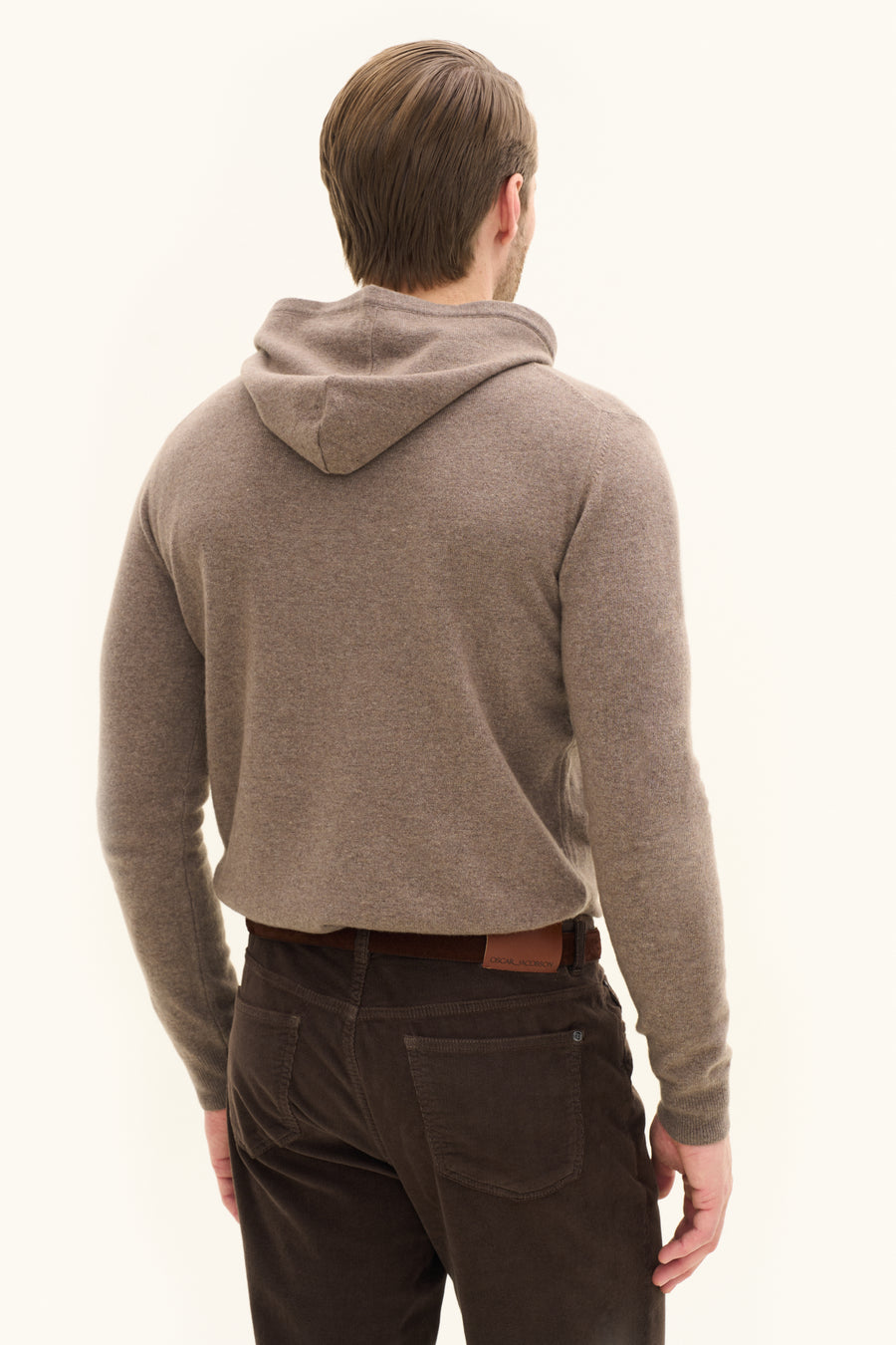 Pascal Wool/Cashmere Hoodie Walnut Beige - modellbilde 3