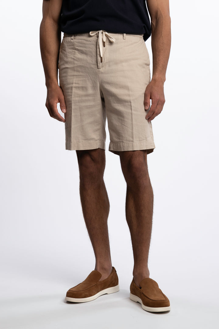 Bermuda Linen Shorts Beige