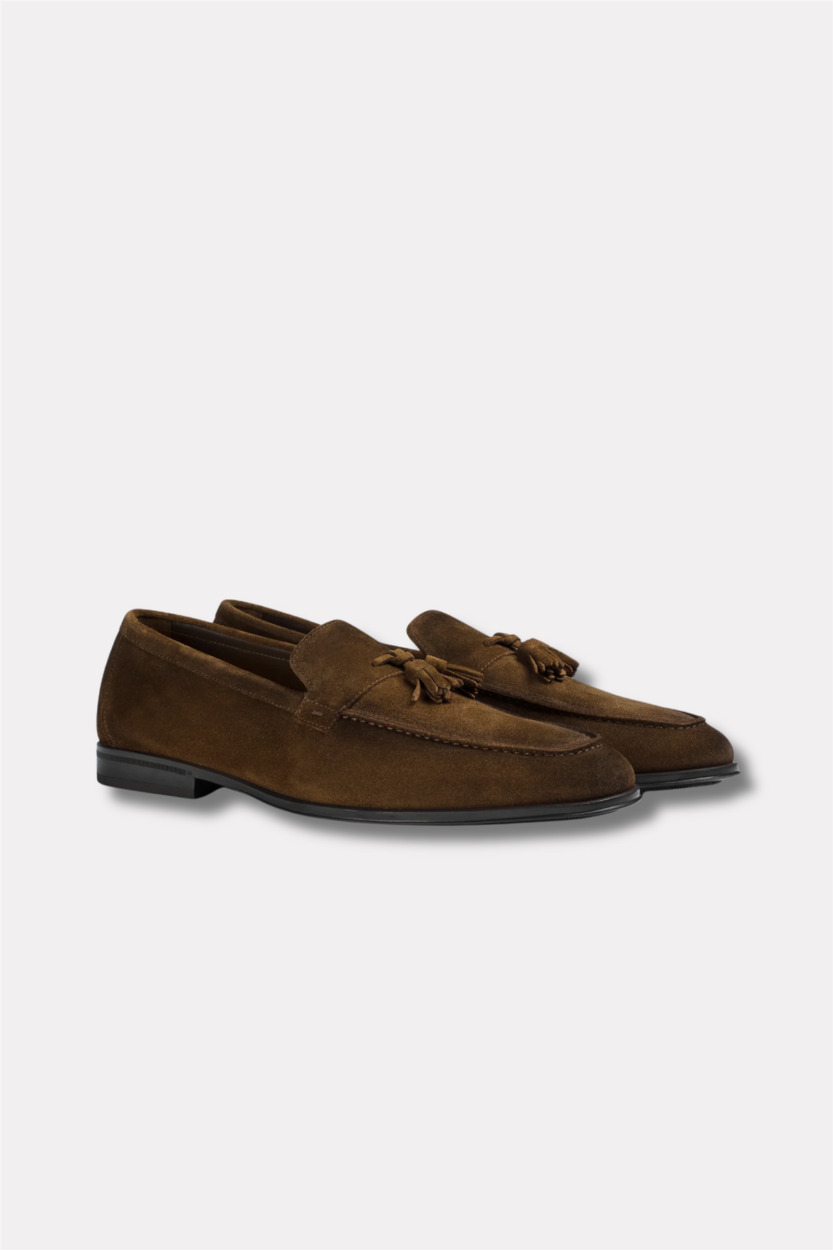 Suede Loafer With Brown Tassels