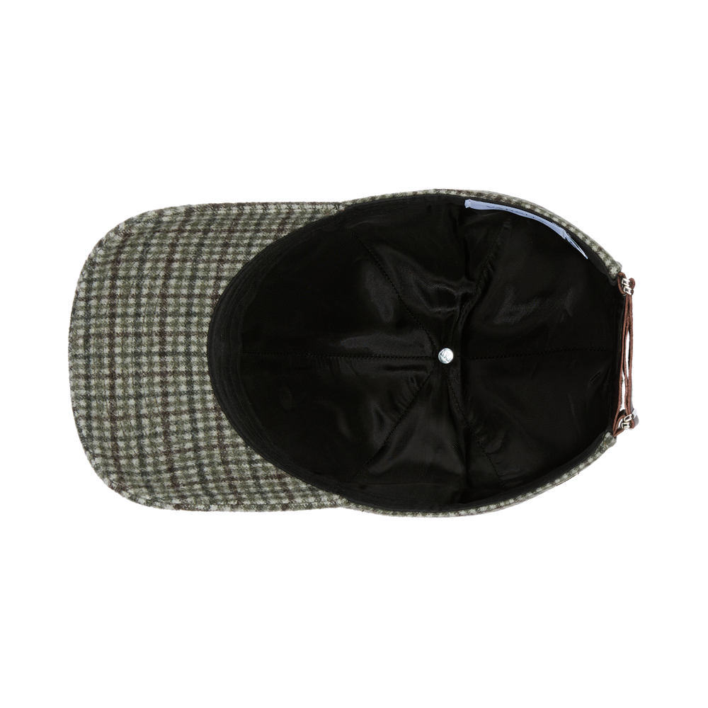 Legacy Structured Mid Profile 6-panel Wool Mohair Checker Olive - innside