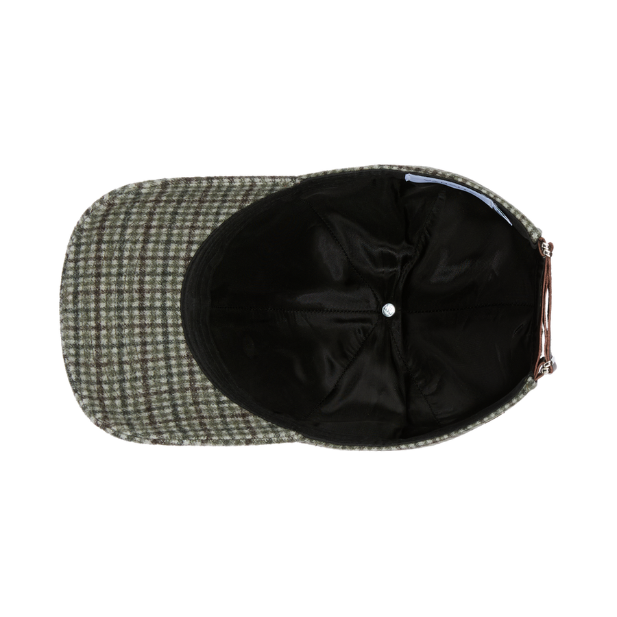 Legacy Structured Mid Profile 6-panel Wool Mohair Checker Olive - innside