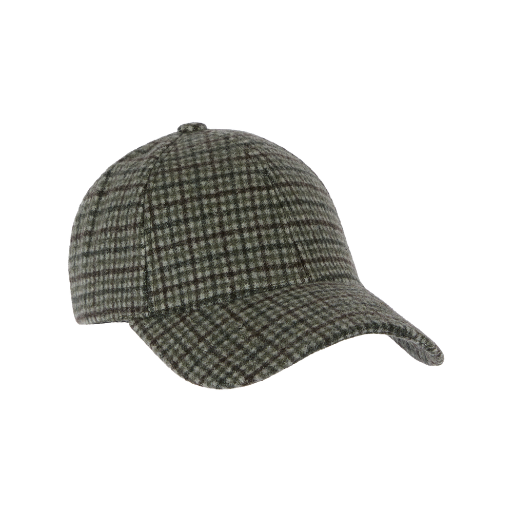 Legacy Structured Mid Profile 6-panel Wool Mohair Checker Olive