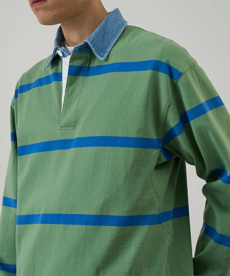 Langdon Rugby Shirt Olive / Blue