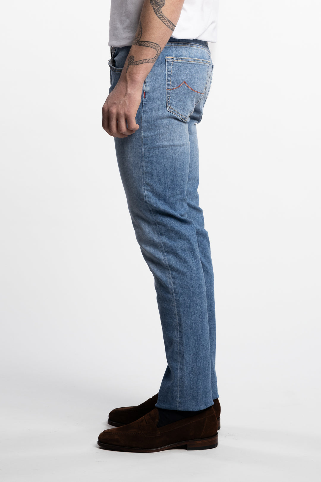 Nick Slim Fit Limited Edition Selvedge Stretch Denim Jeans Light Blue