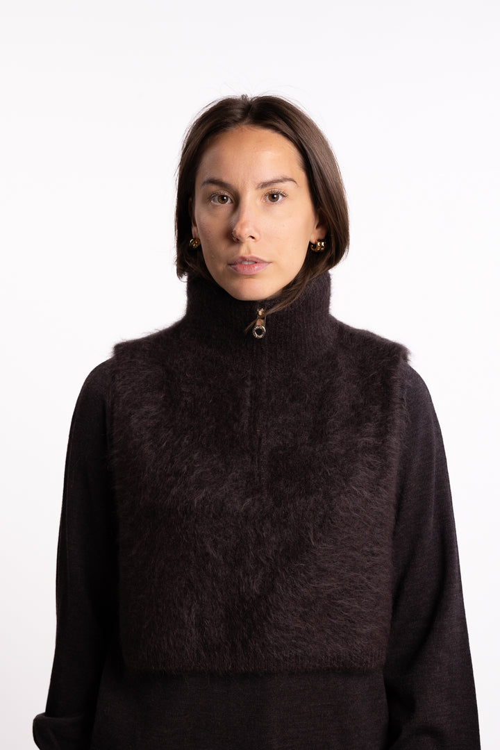 Belinda Chunky High Neck- Dark brown