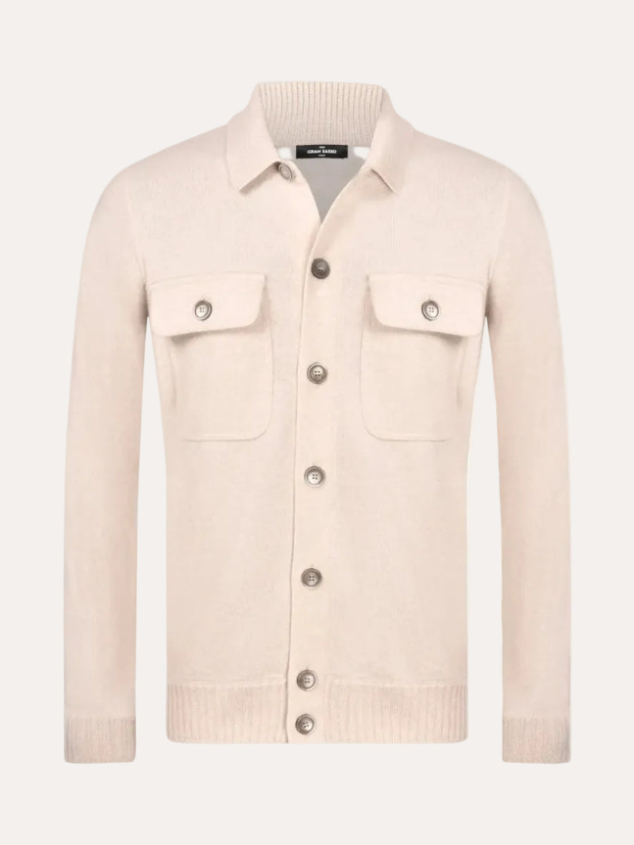 Felted Cashmere Cardigan White