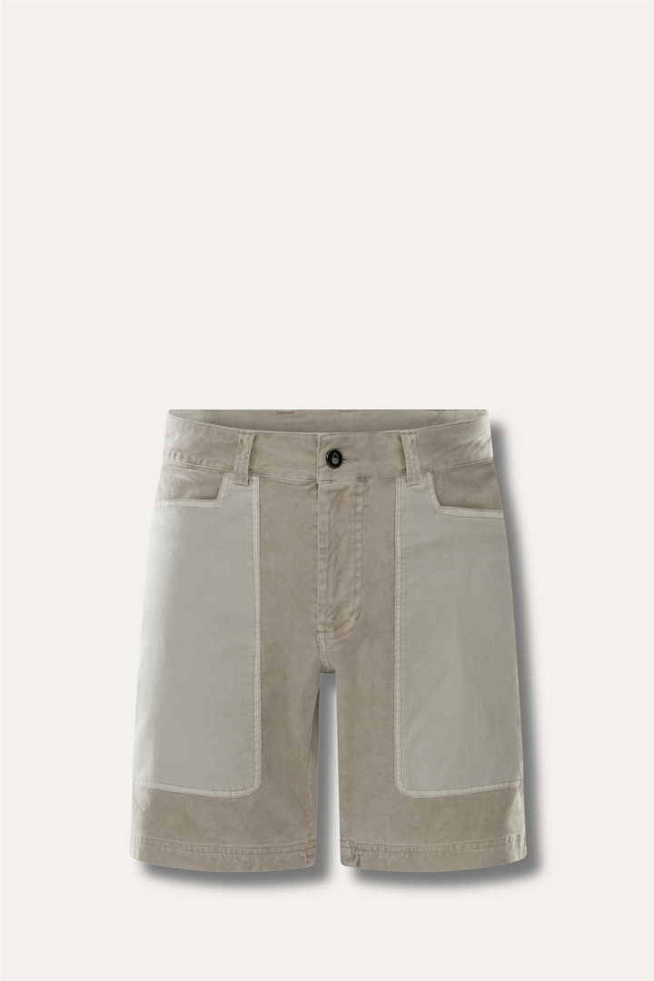 Blocked Corduroy Shorts Feather Gray