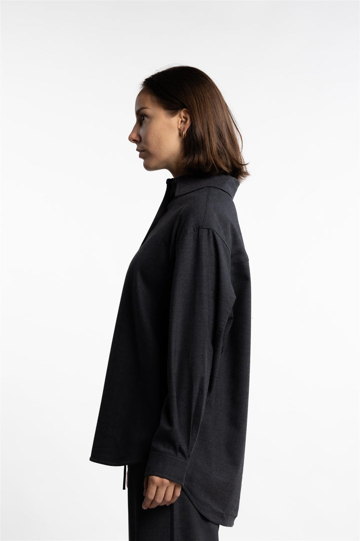 Tailored Oversized Shirt- Charcoal Grey