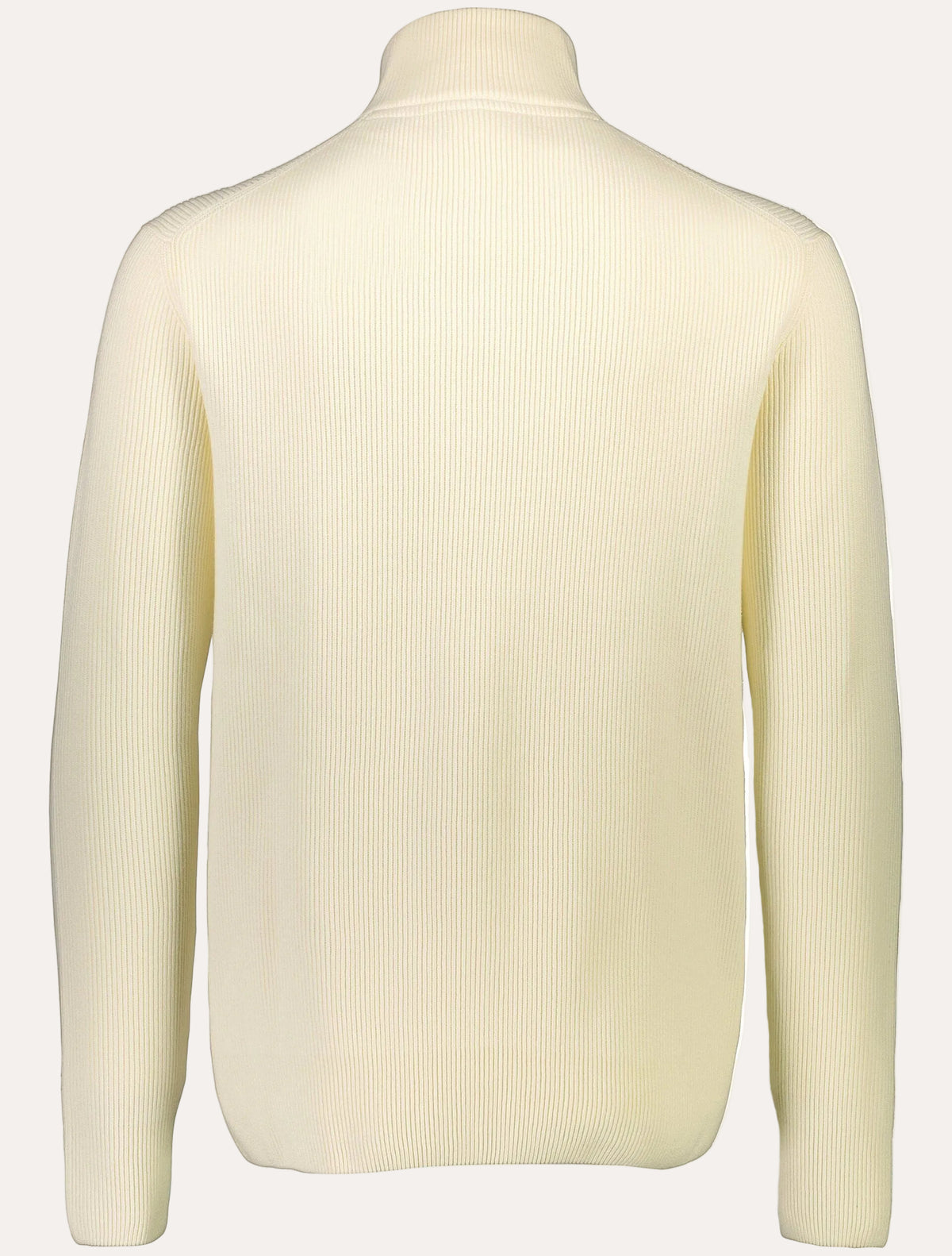 Half Zip Rib Knit Pearl White - packshot bakfra
