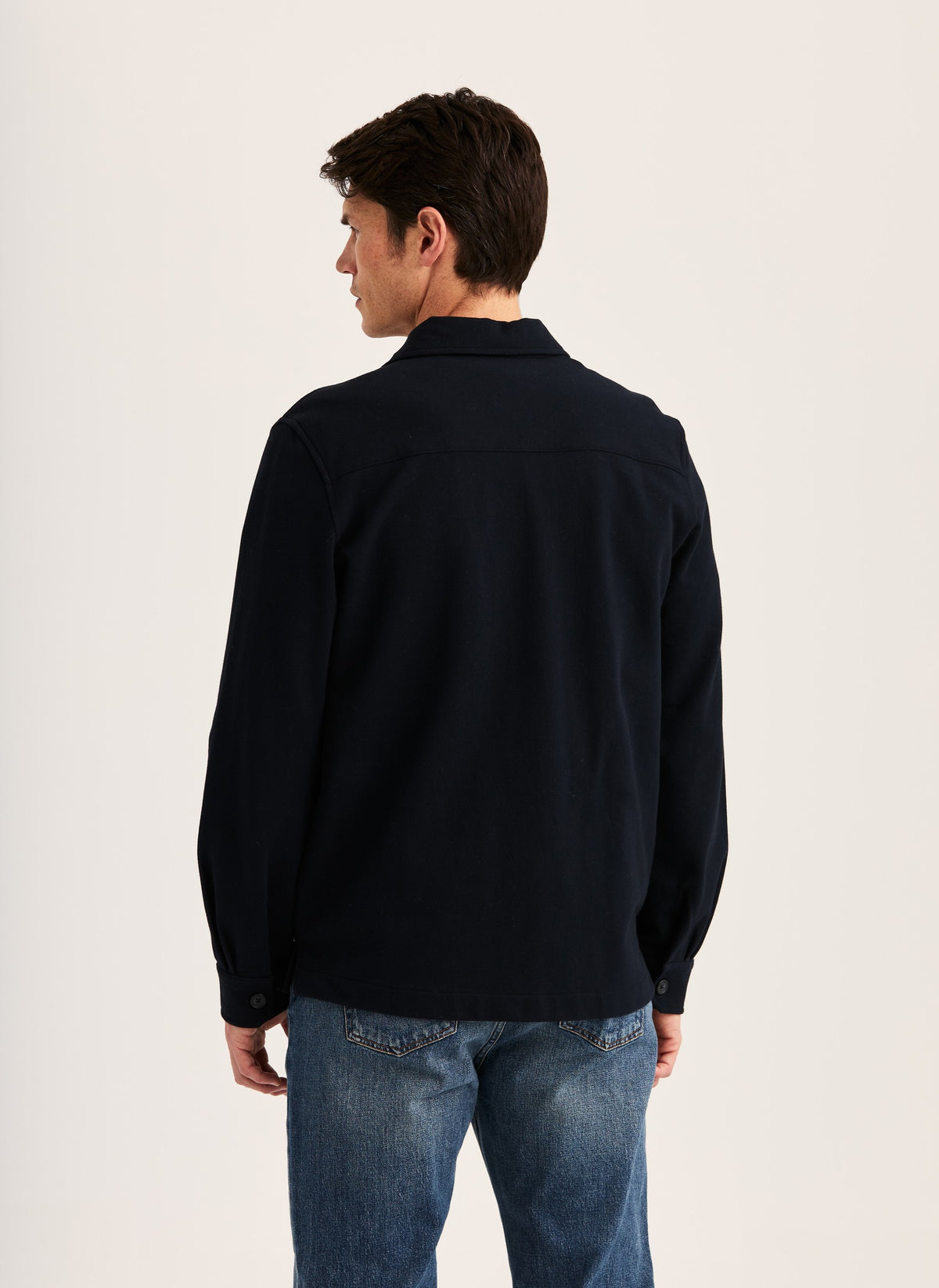 Andrew Jersey Overshirt Old Blue - gående