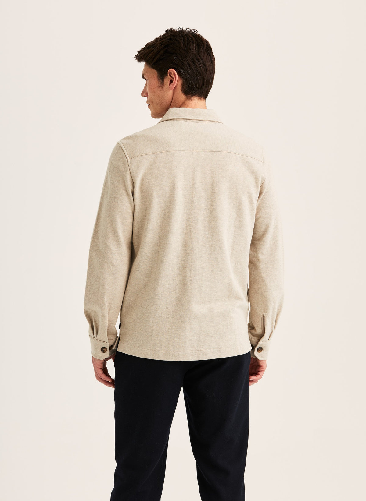 Andrew Jersey Overshirt Khaki - bakfra
