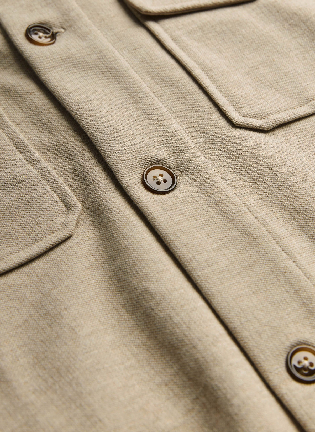 Andrew Jersey Overshirt Khaki - detalj