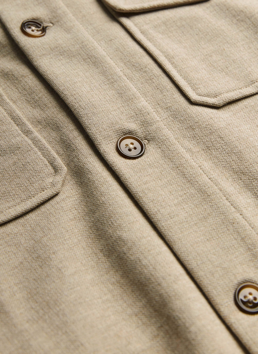 Andrew Jersey Overshirt Khaki - detalj