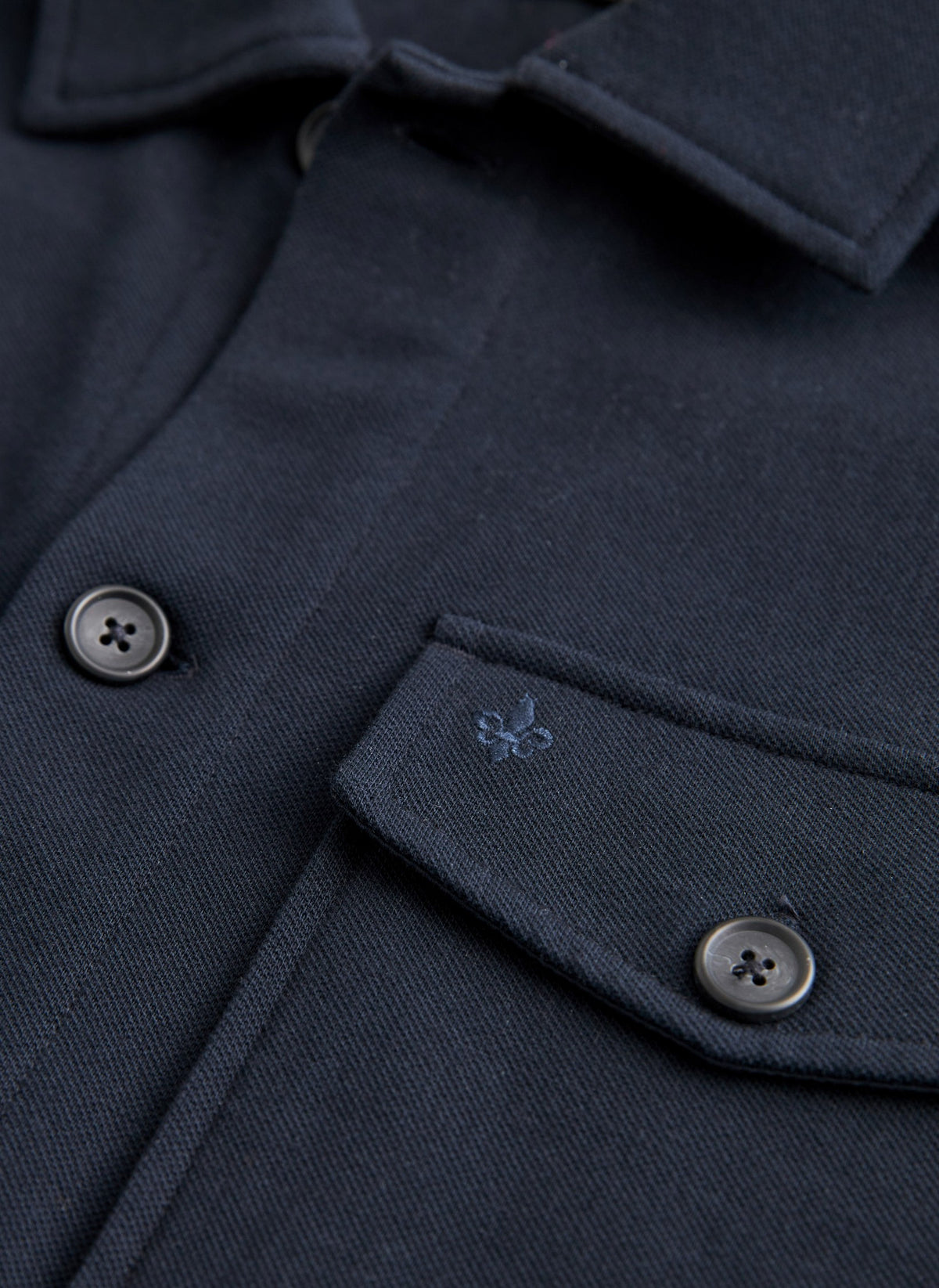 Andrew Jersey Overshirt Old Blue - detalj