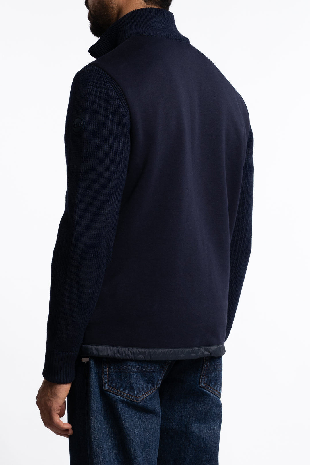 Multi Material Padded Hybrid Jacket Navy