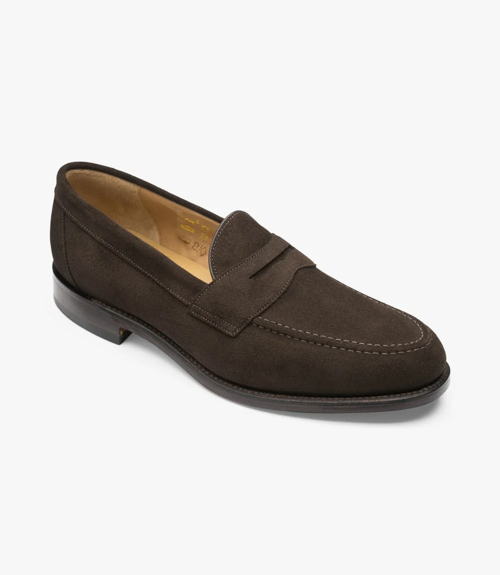 Imperial Penny Loafer Dark Brown Suede