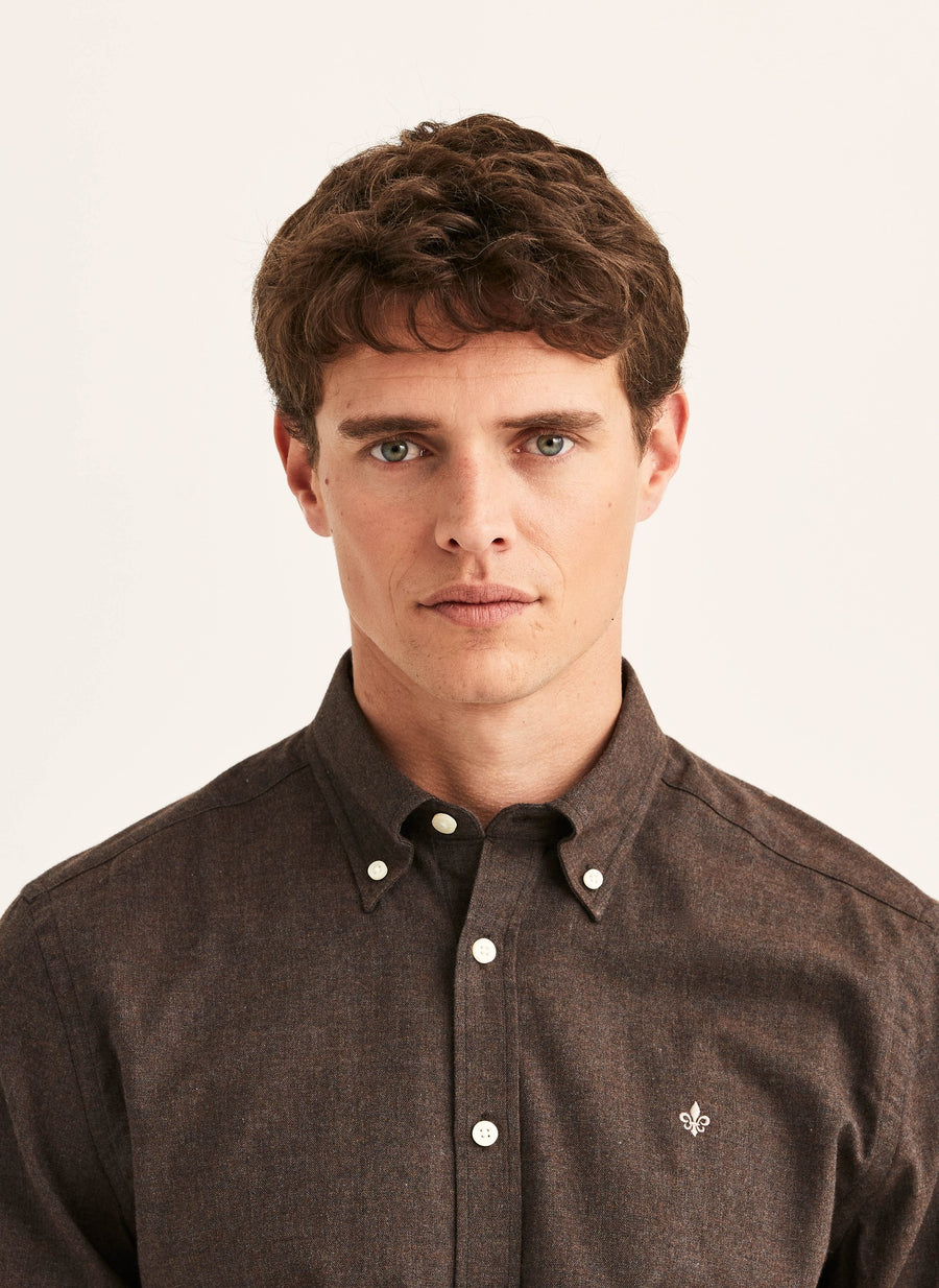 Watts Flannel Shirt Slim Fit Brown