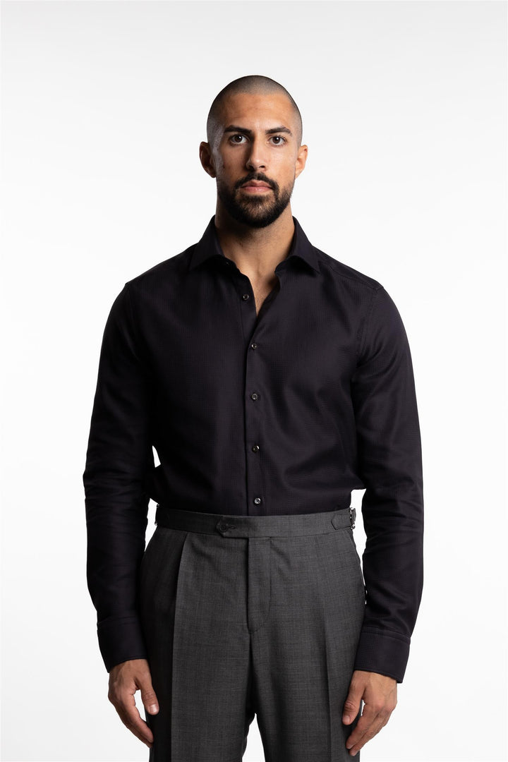 Slimline Texturized Twill Shirt Black