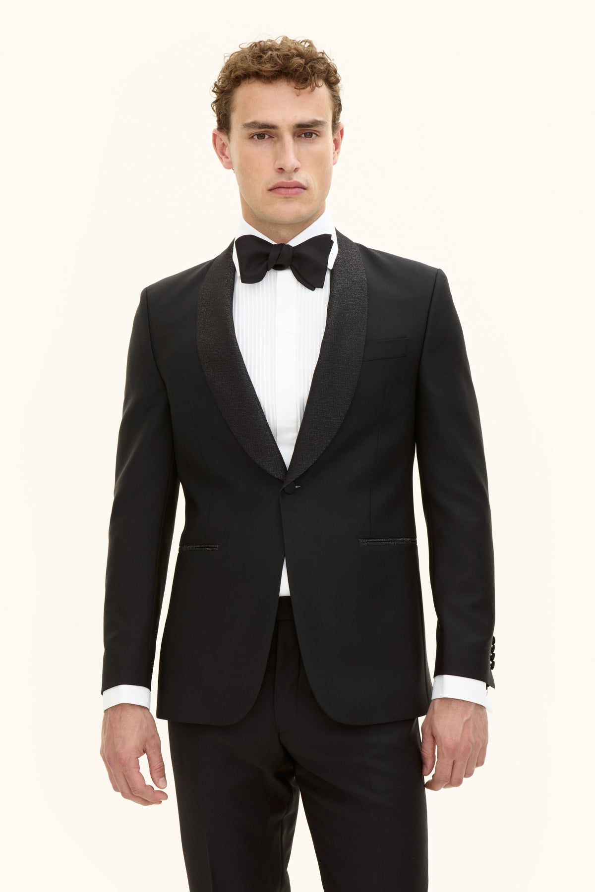 Figaro Regular Fit Tuxedo Blazer Black