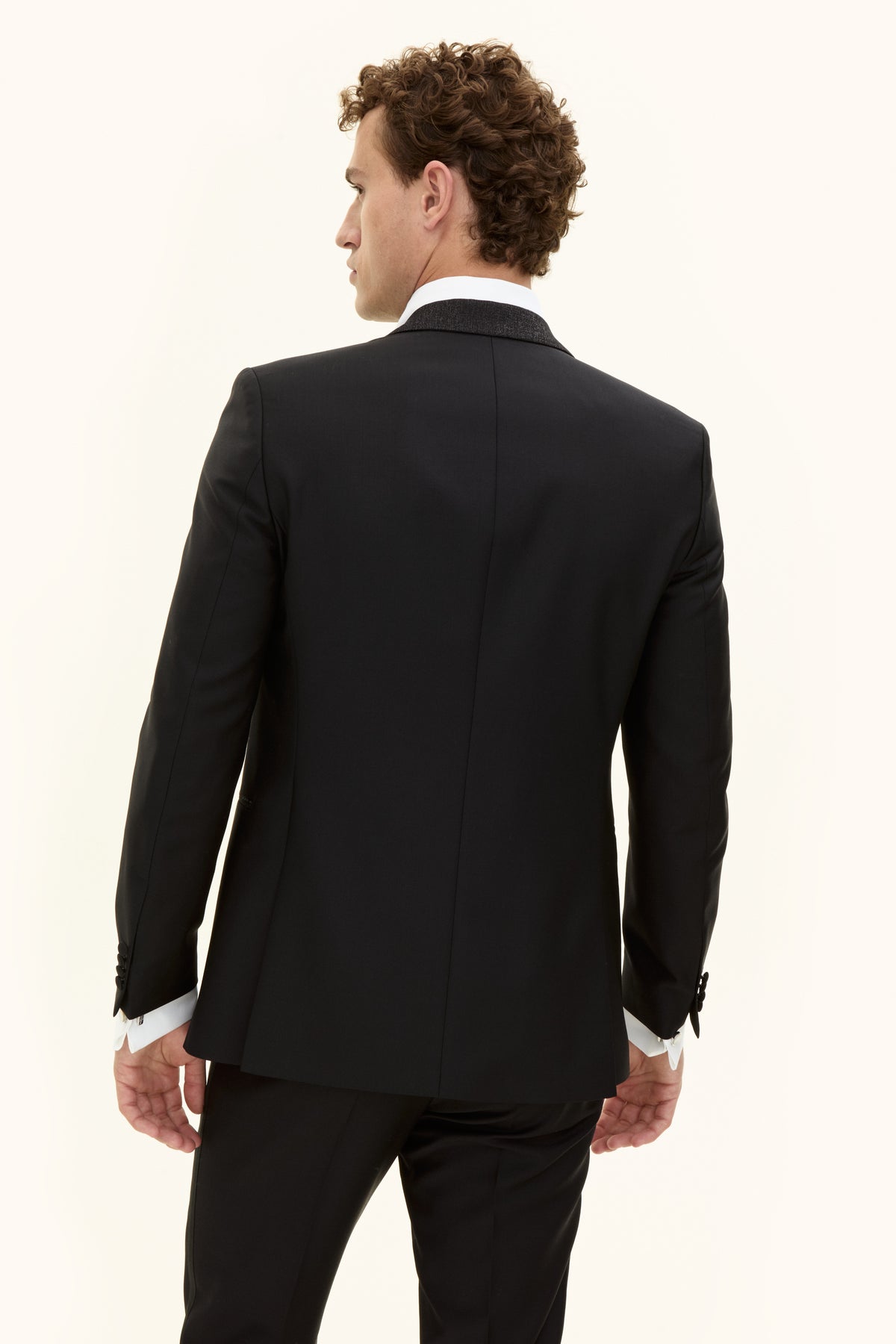 Figaro Regular Fit Tuxedo Blazer Black