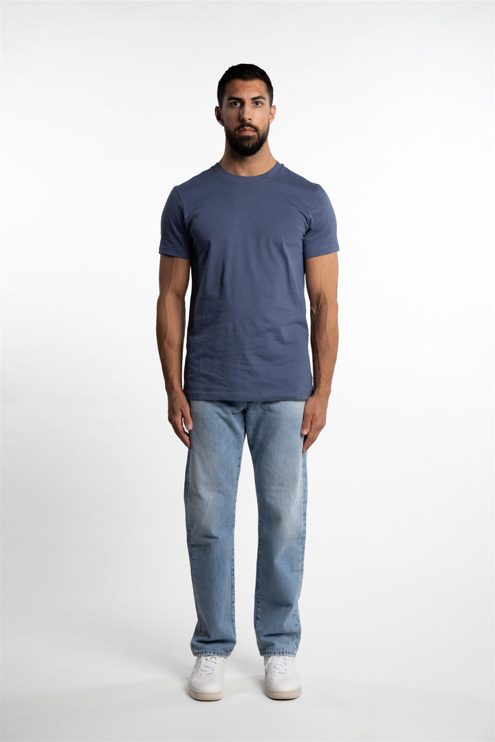 Crew Neck Regular Denim Blue