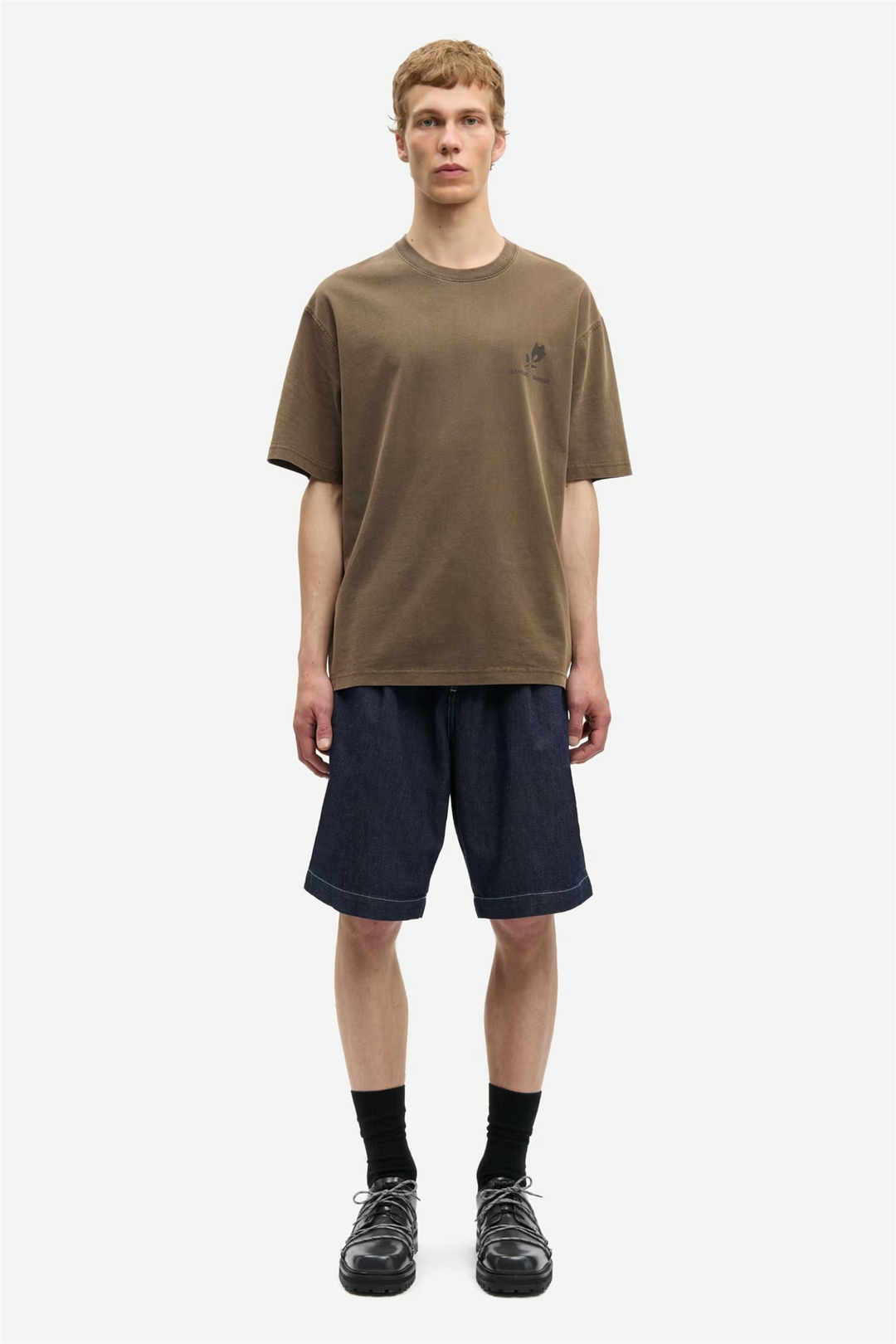 Sacohen T-shirt Brown Stamp