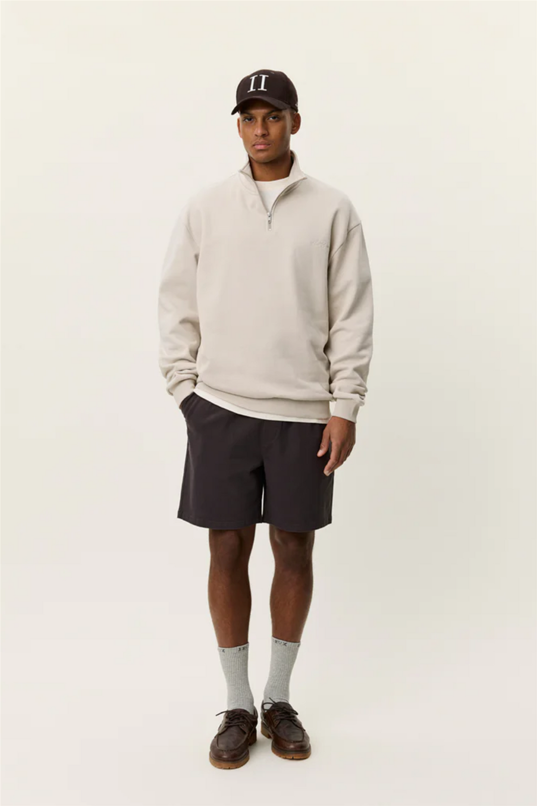 Crew Half-Zip Sweatshirt Light Sand