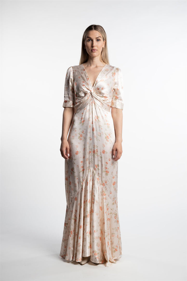 Paloma Dress- Peachy Rose Print
