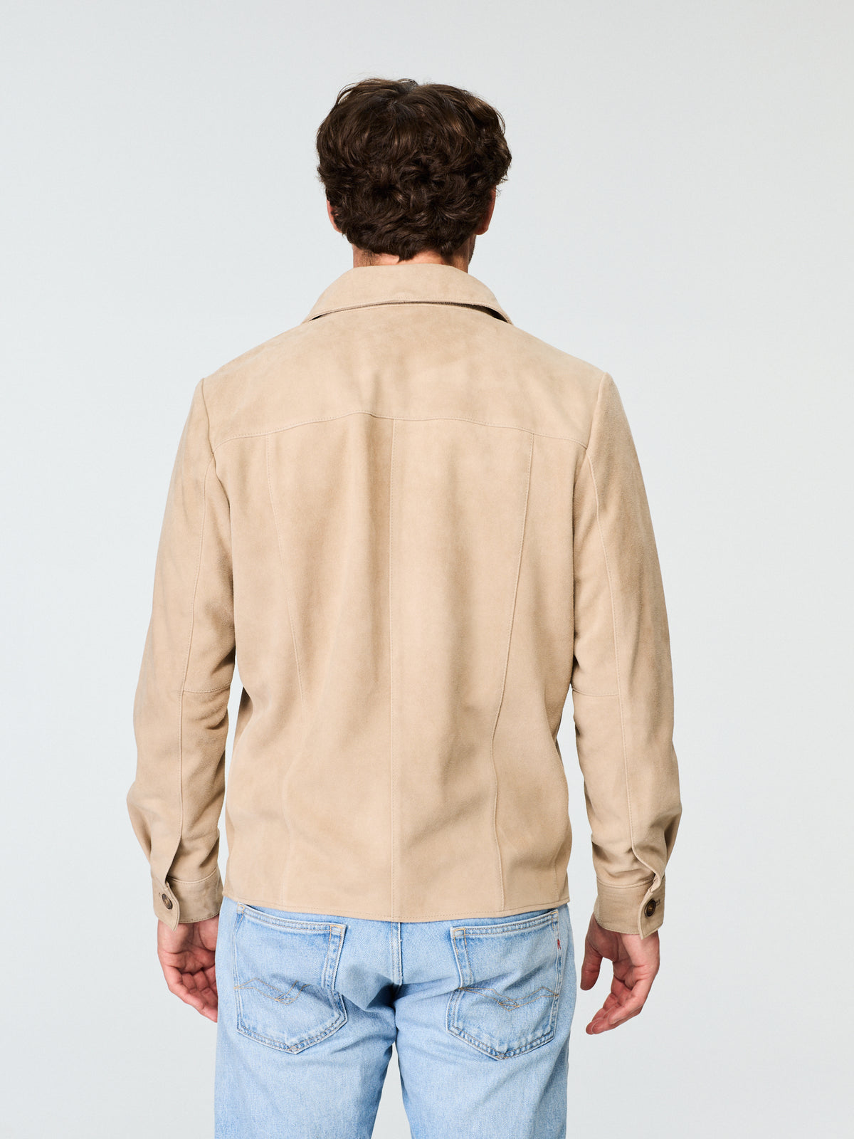 Suede Shirt Jacket Light Sand