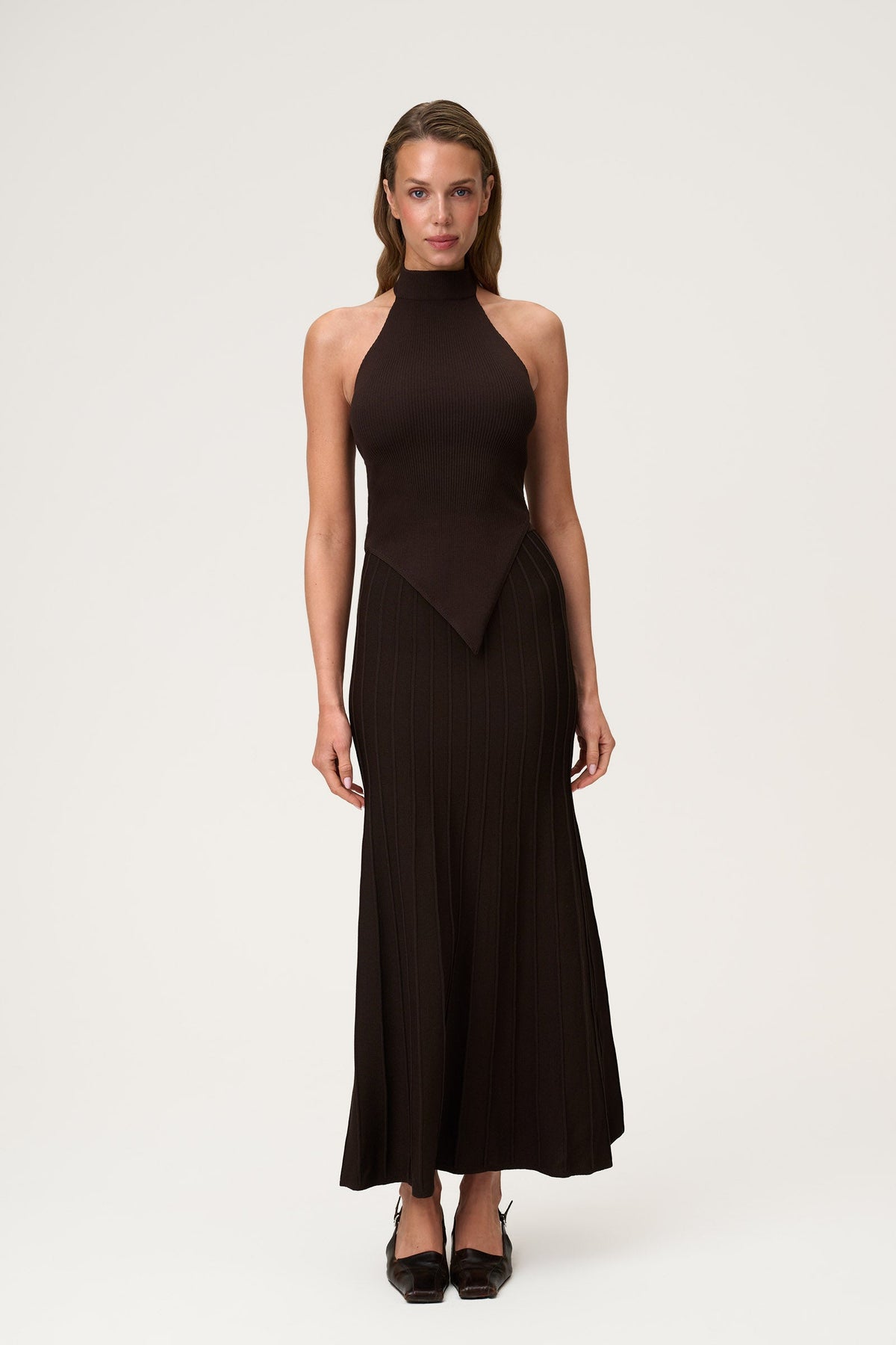 Lausanne Halterneck Dress Espresso