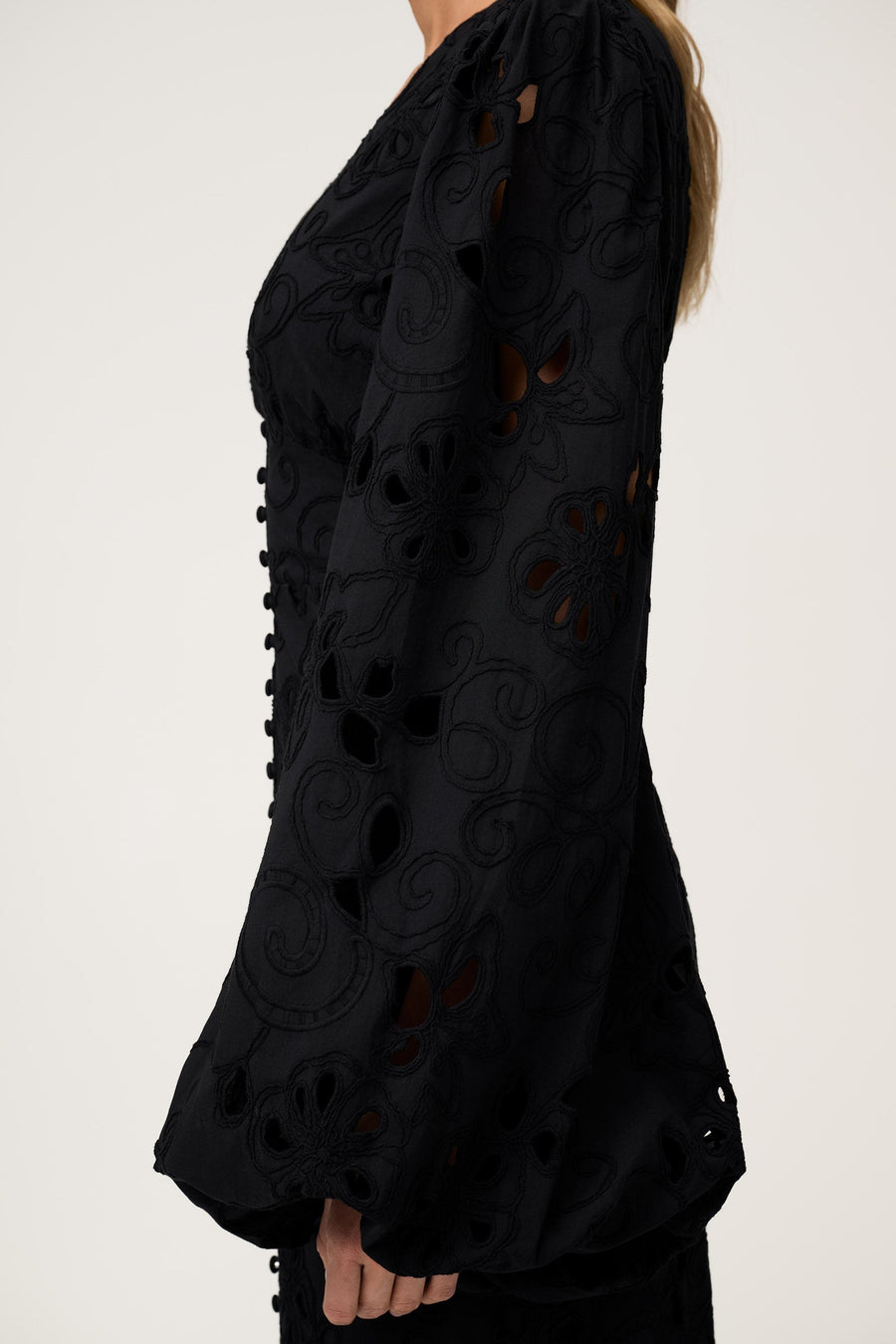 Positano Dress Black Embroidery