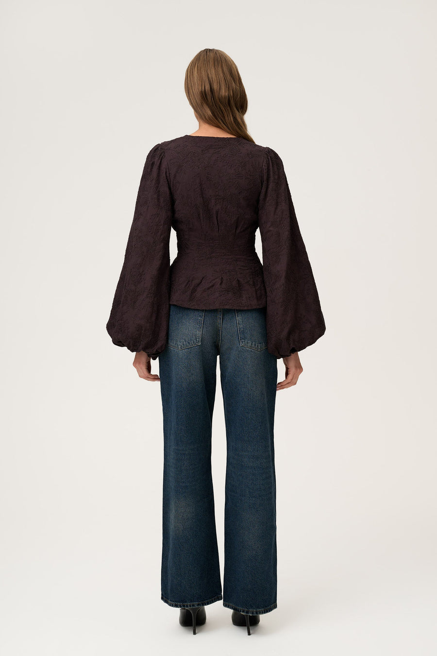 Palena Blouse Brown Embroidery