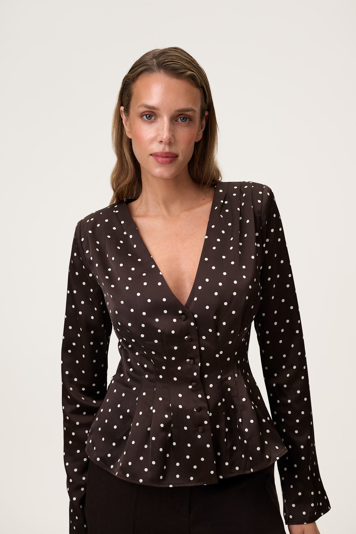 Marmo Blouse Micro Dots Espresso