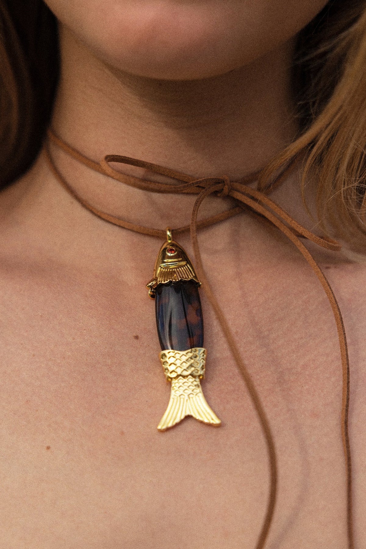Big Catch Necklace - Gold, detalj