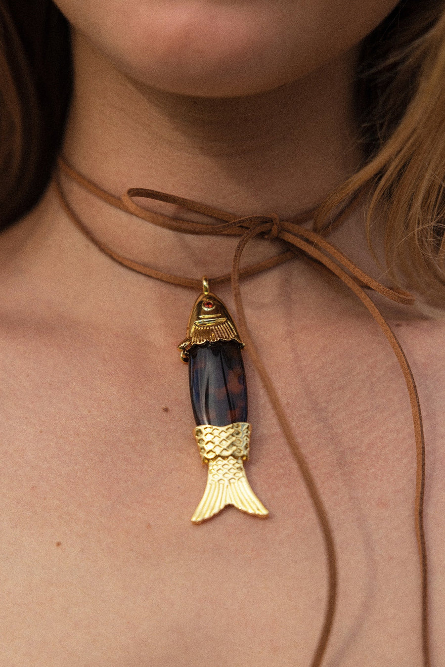 Big Catch Necklace - Gold, detalj