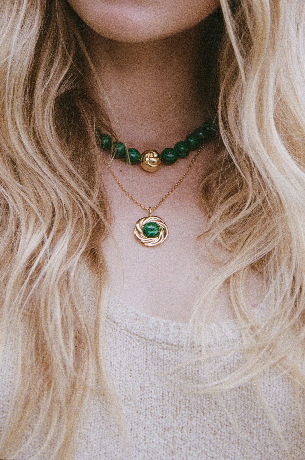 Malachite Dreams Necklace - Holly Green, detalj