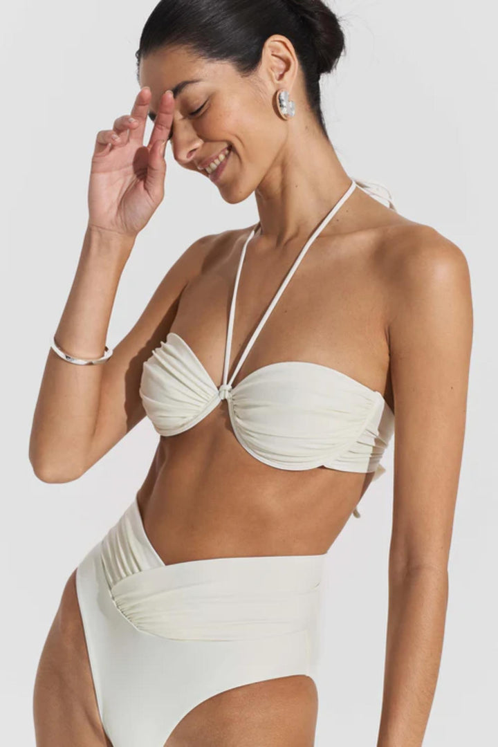 Billow Bikini Top- Creme White