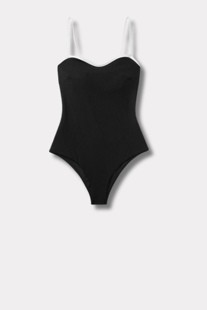 New Ribbed Swimsuit- Black