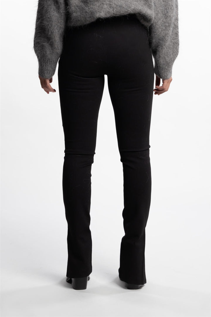 Stretch Zip Leggings- Black