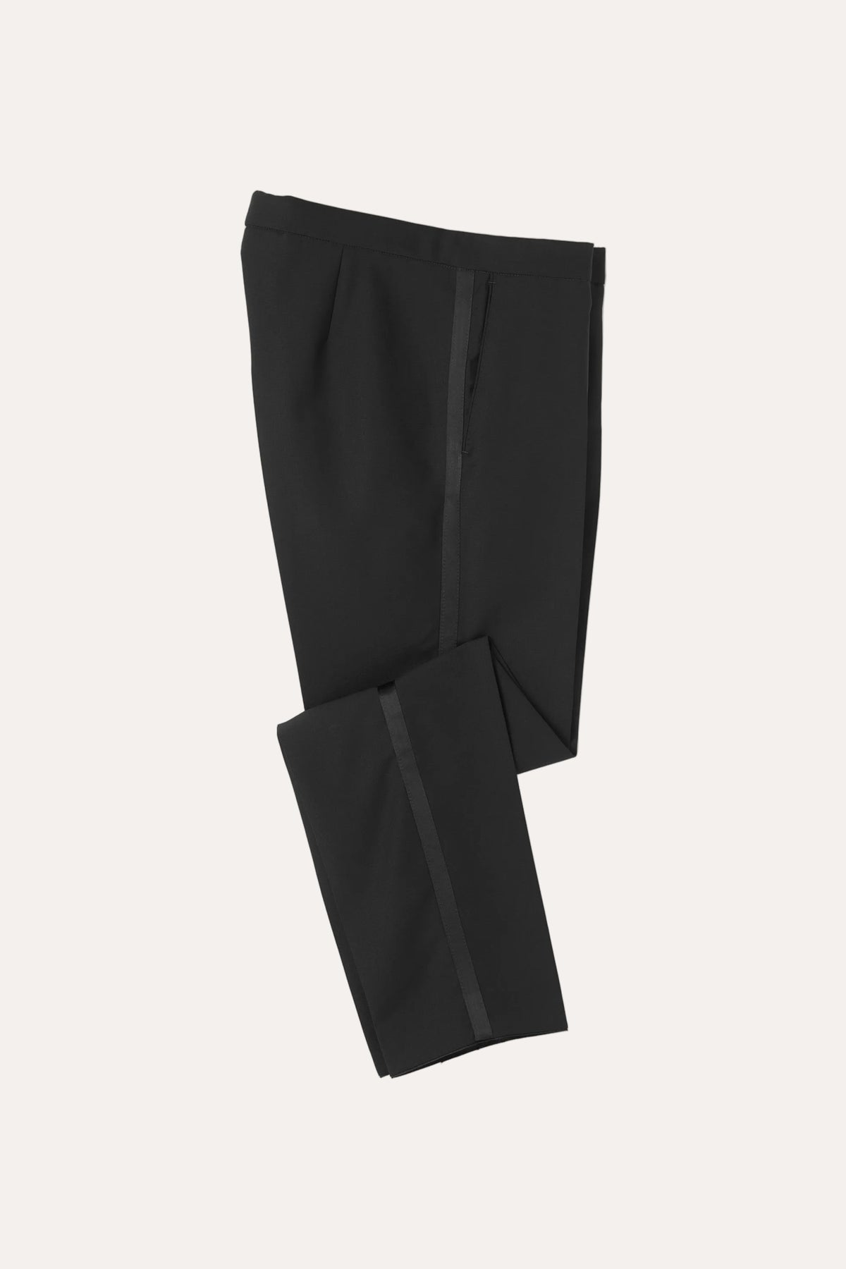 Denz Slim Fit Tuxedo Trousers Black