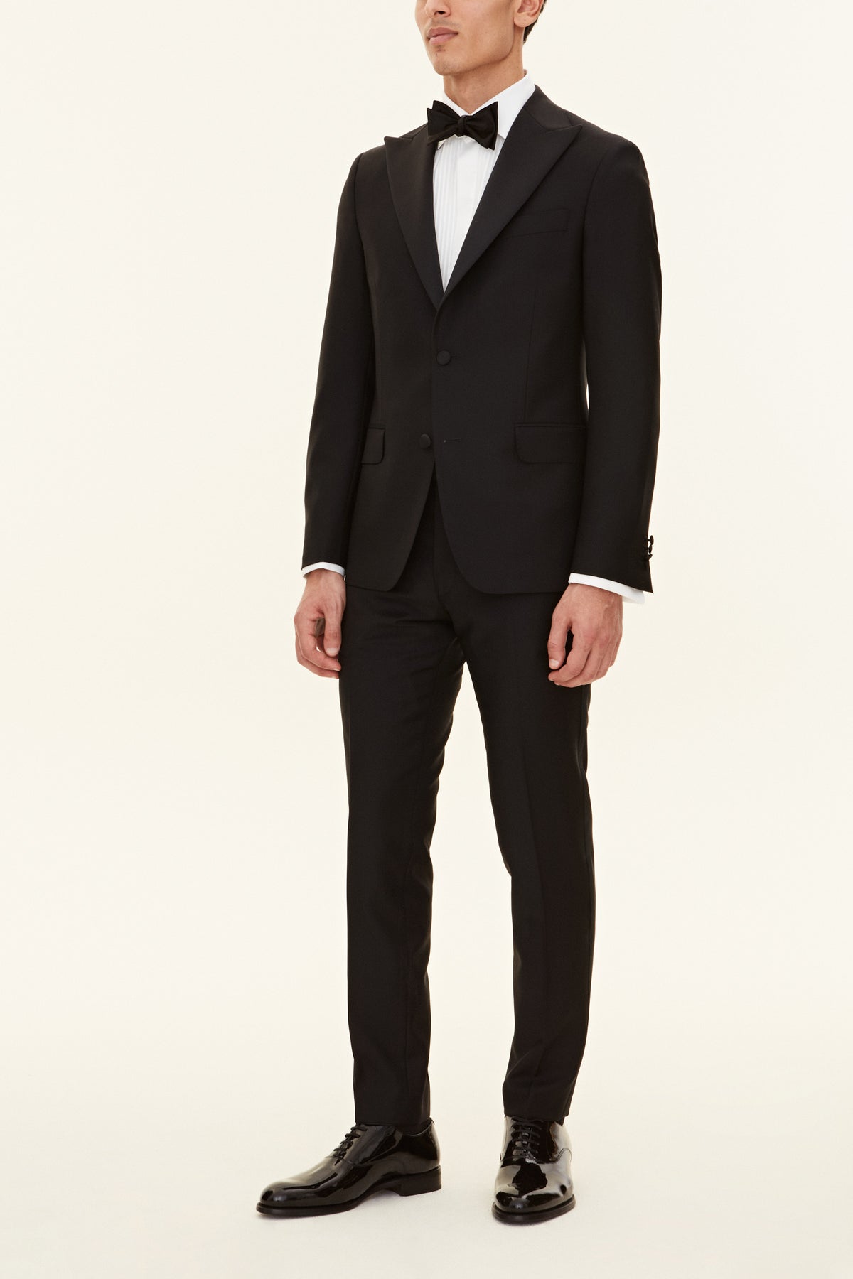 Denz Slim Fit Tuxedo Trousers Black