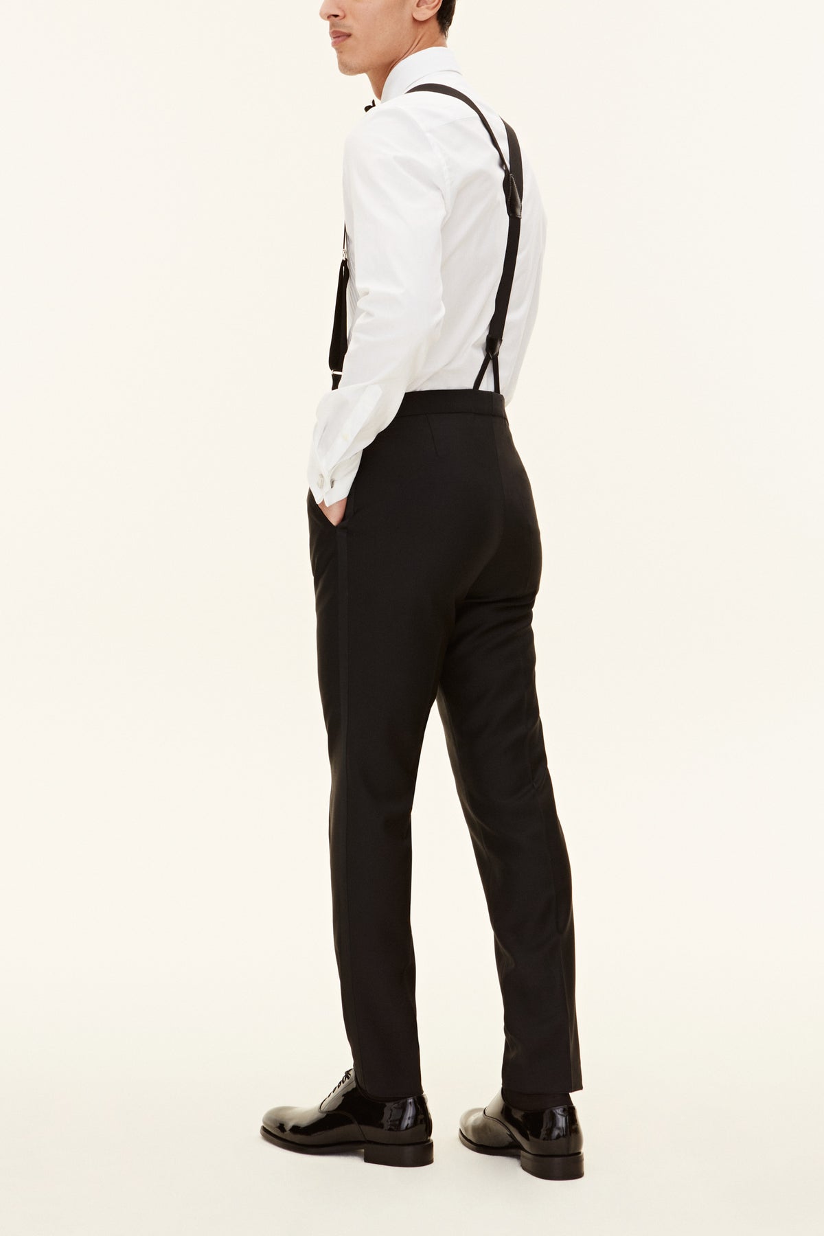 Denz Slim Fit Tuxedo Trousers Black