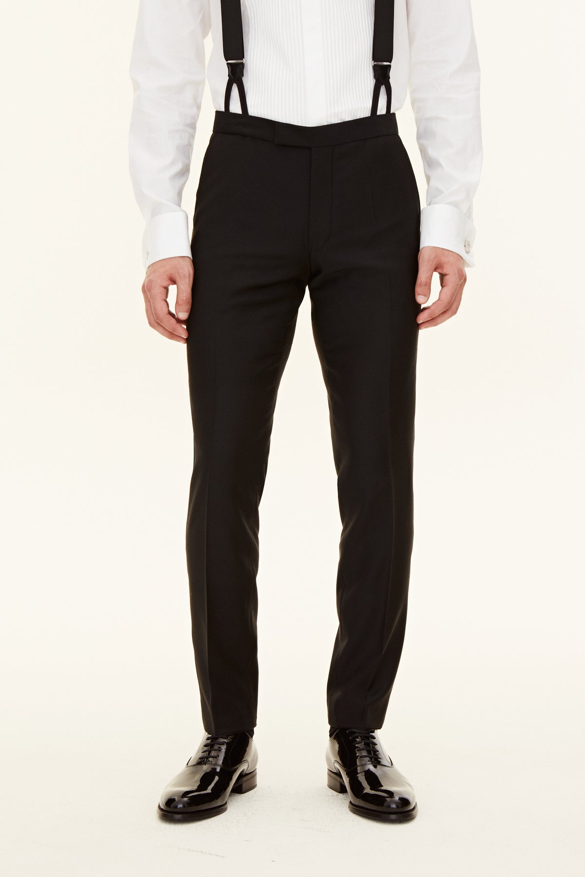 Denz Slim Fit Tuxedo Trousers Black