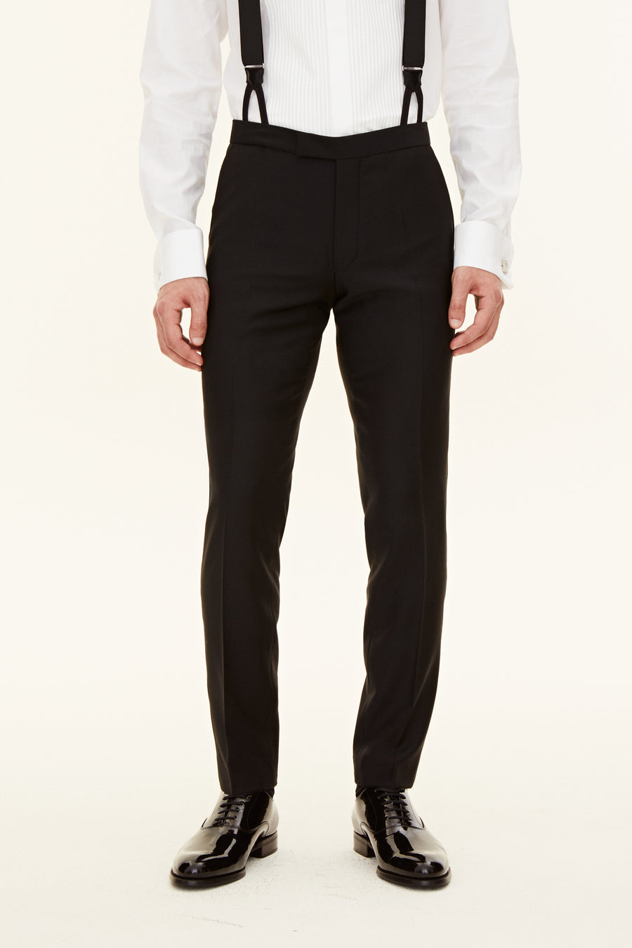 Denz Slim Fit Tuxedo Trousers Black
