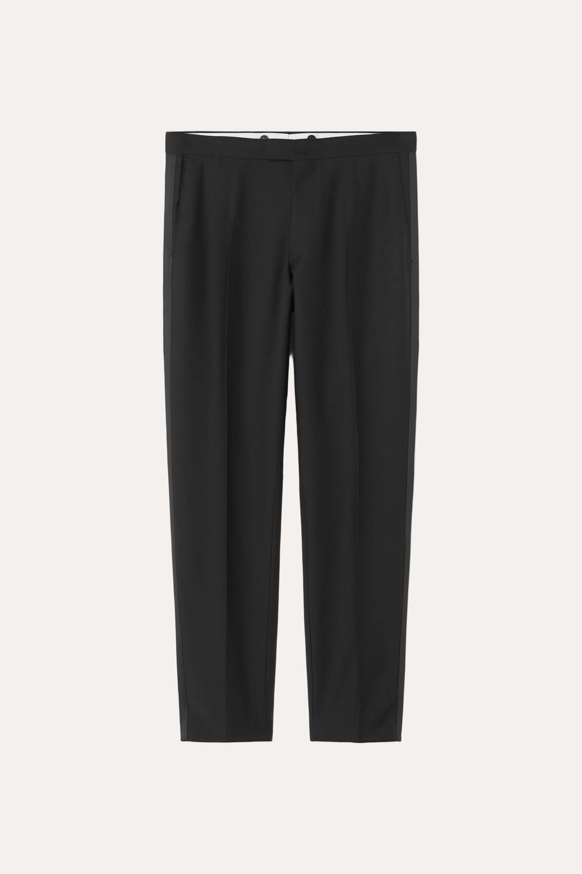 Denz Slim Fit Tuxedo Trousers Black