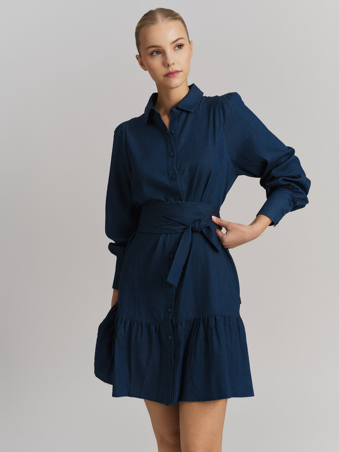 Silja Tencel Dress Dark Blue